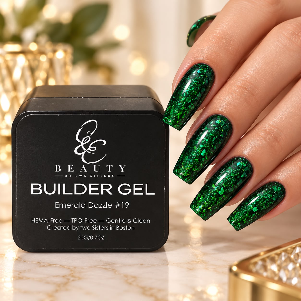 Emerald Dazzle on nails
