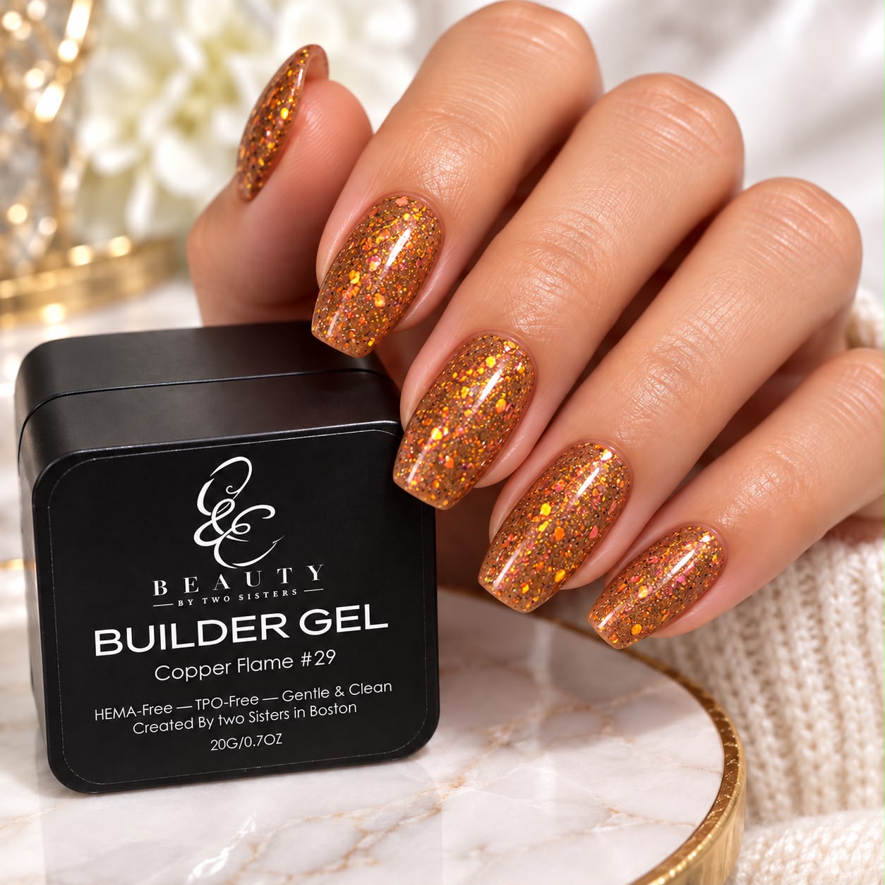 Copper Flame on nails