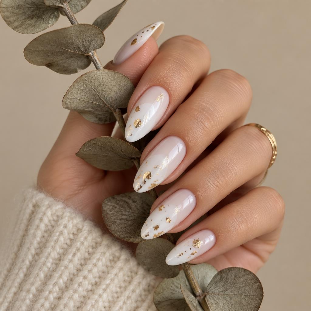 Golden Fairy Dust on nails